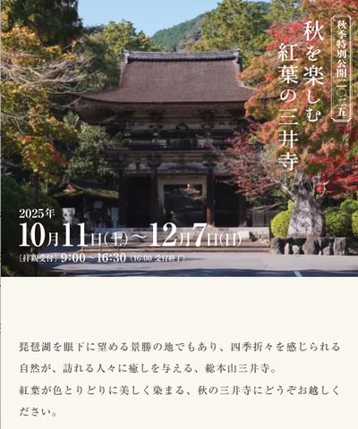 三井寺秋季特別公開2025